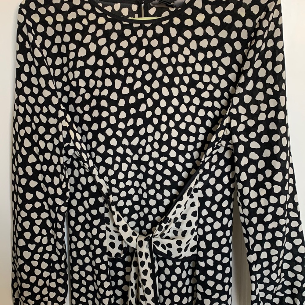 Printed Silk Top with Tie
